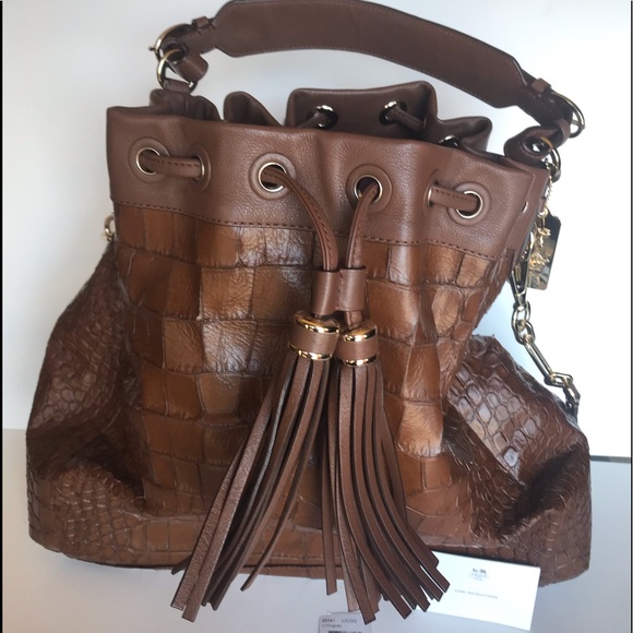 Coach Brown Cognac Leather Hobo Handbag - Picture 1 of 8